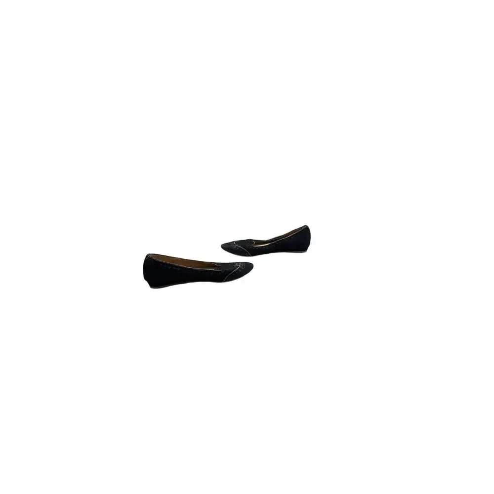 Miz Mooz Black Suede Scalloped Ballet Flats | Women’s Slip-On Shoes